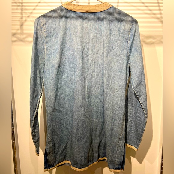 Embroidered J.Crew tunic - chambray, size 4T (Tall) Like New! - Picture 2 of 5